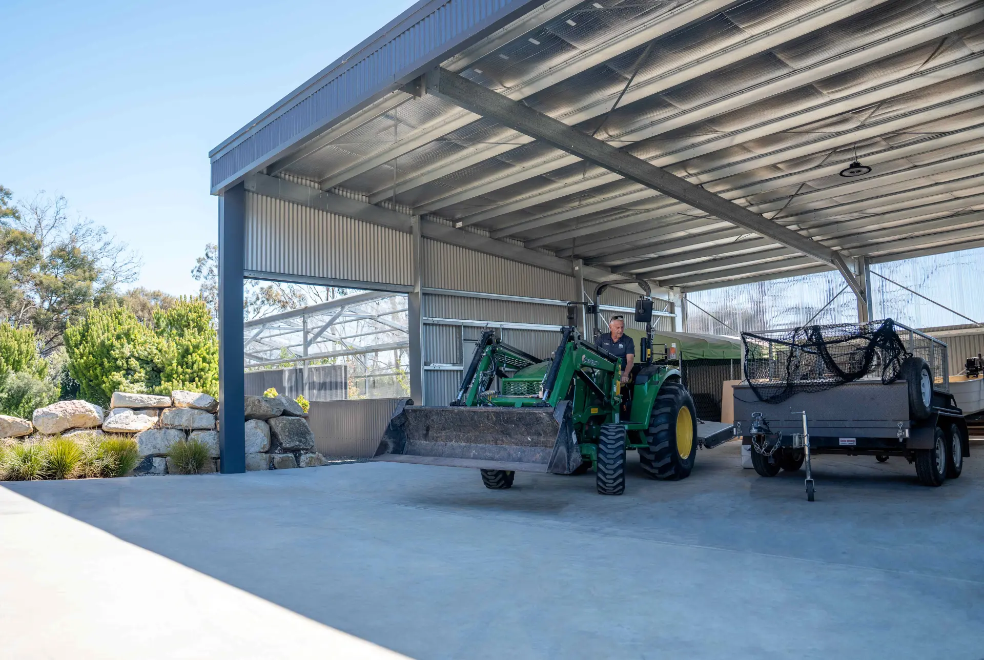 FY26 Q4 Hobart Rural Purdon Property Carport with Tractor