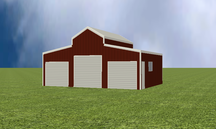 American barn render with 30 degree roof pitch