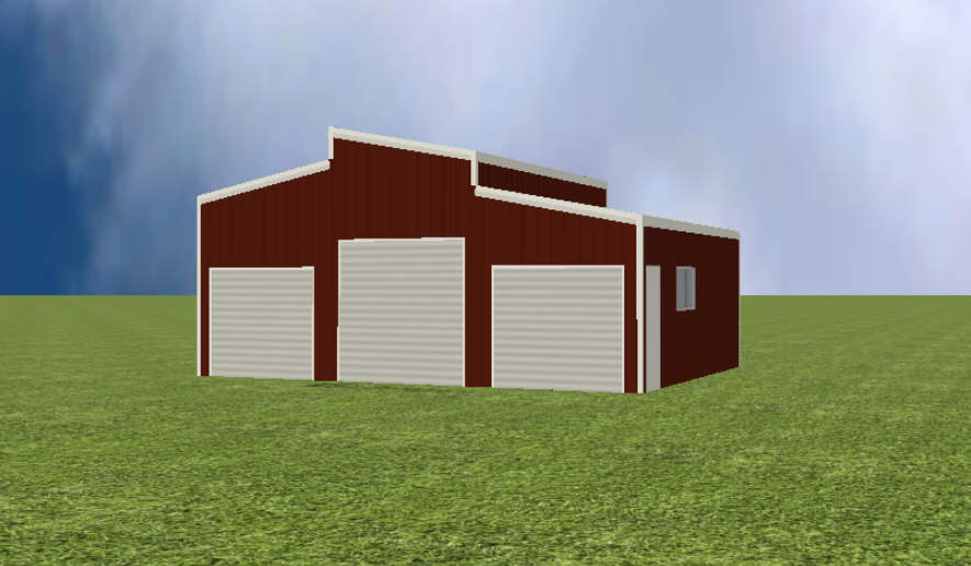 American barn with skillion 11 degree roof