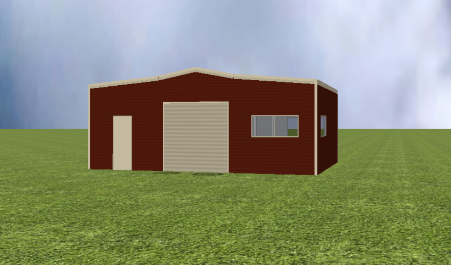 Australian Barn render with 11 degree pitch and 5 degree lean to