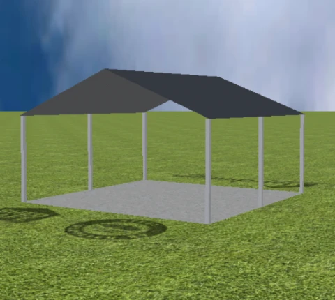 Carport render with Gable 22 degree roof pitch