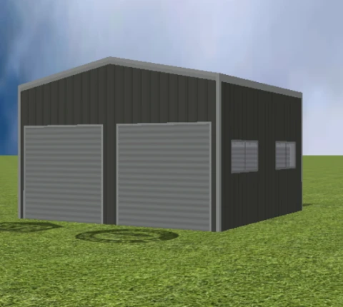 Garage render with 11 degree gable roof