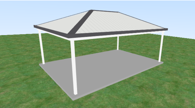 22 degree Hip roof patio