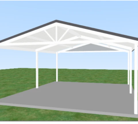 Gable roof carport 15 degrees