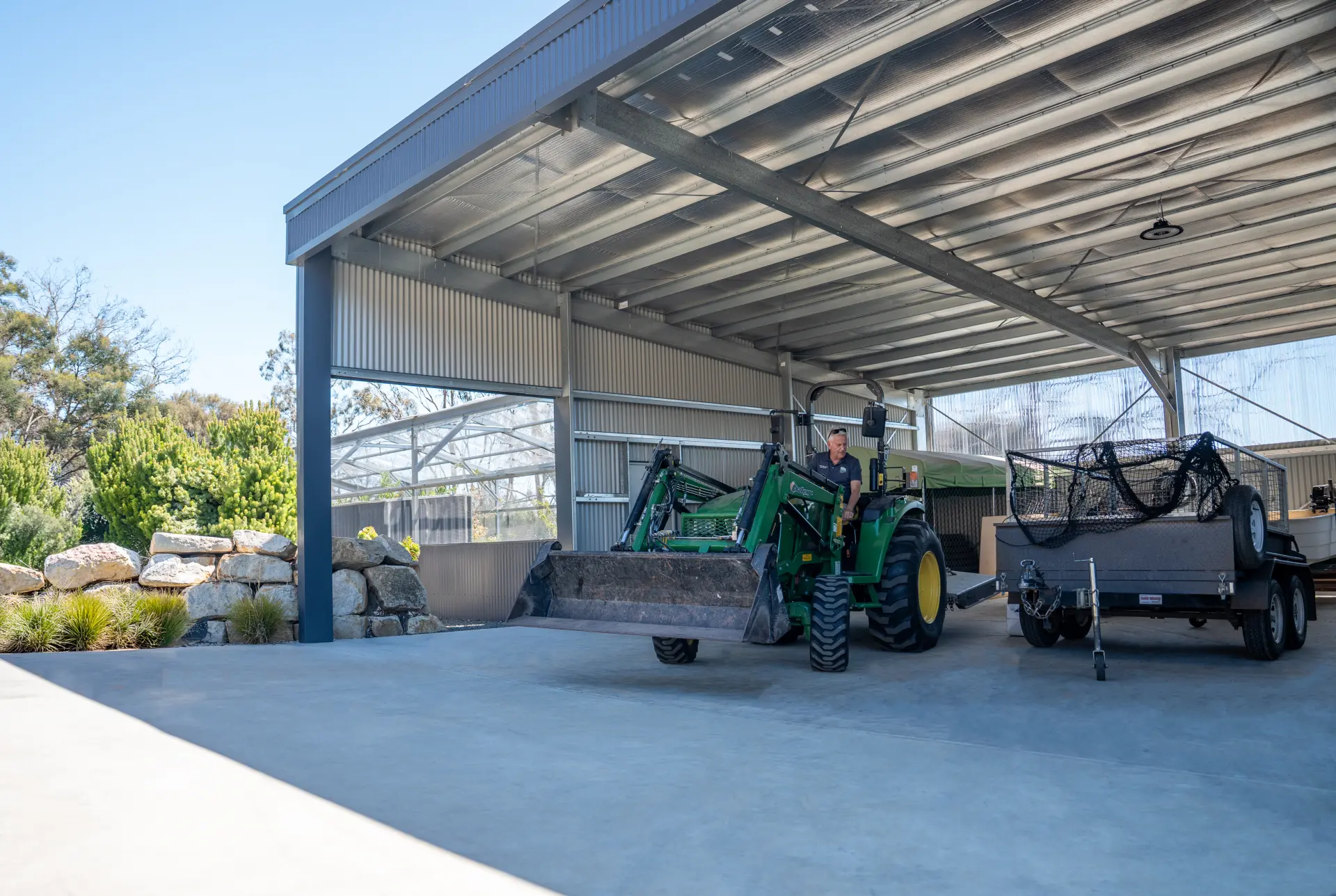 FY26 Q4 Hobart Rural Purdon Property Carport with Tractor