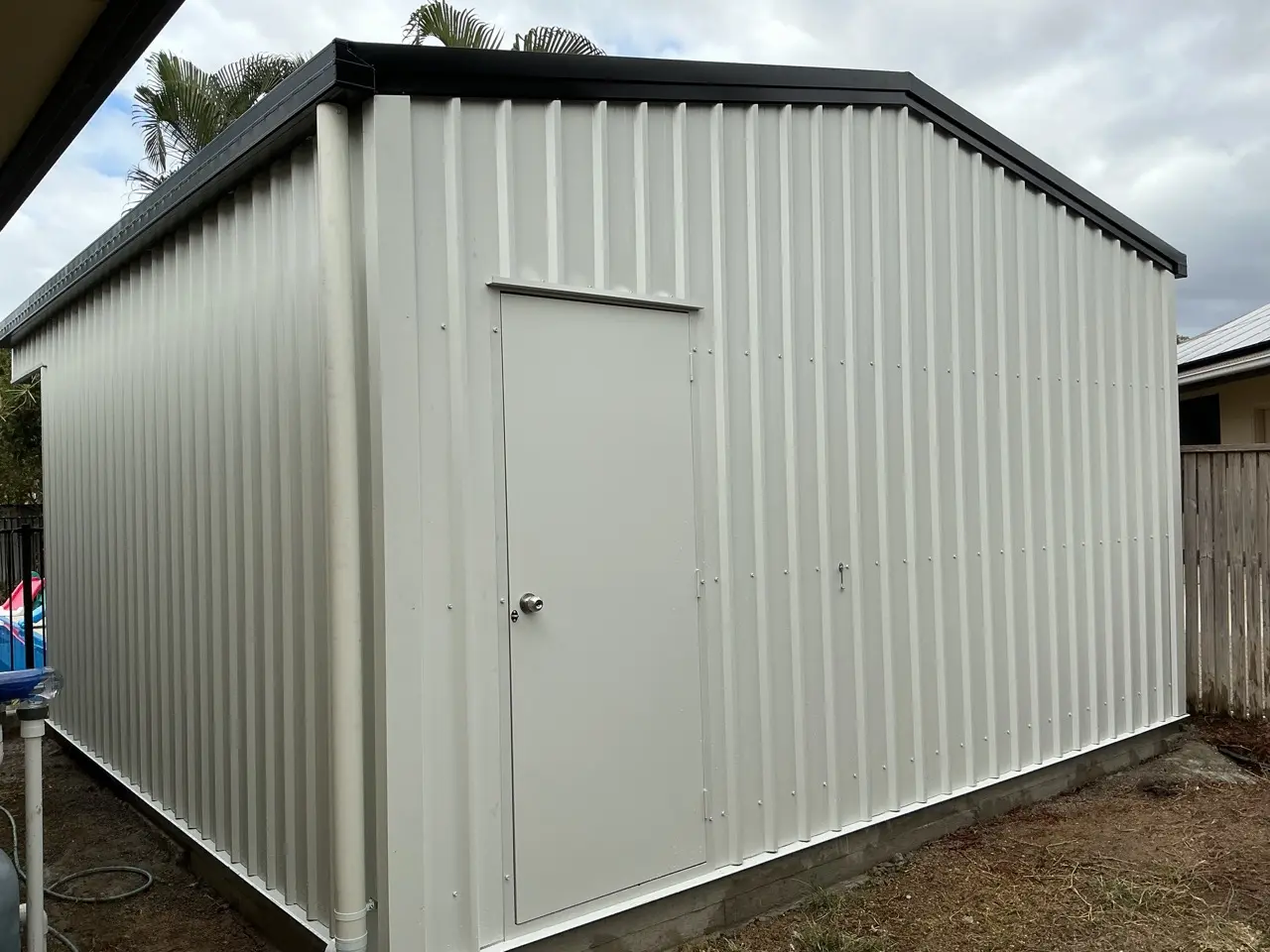 Gable garden shed with personal access door